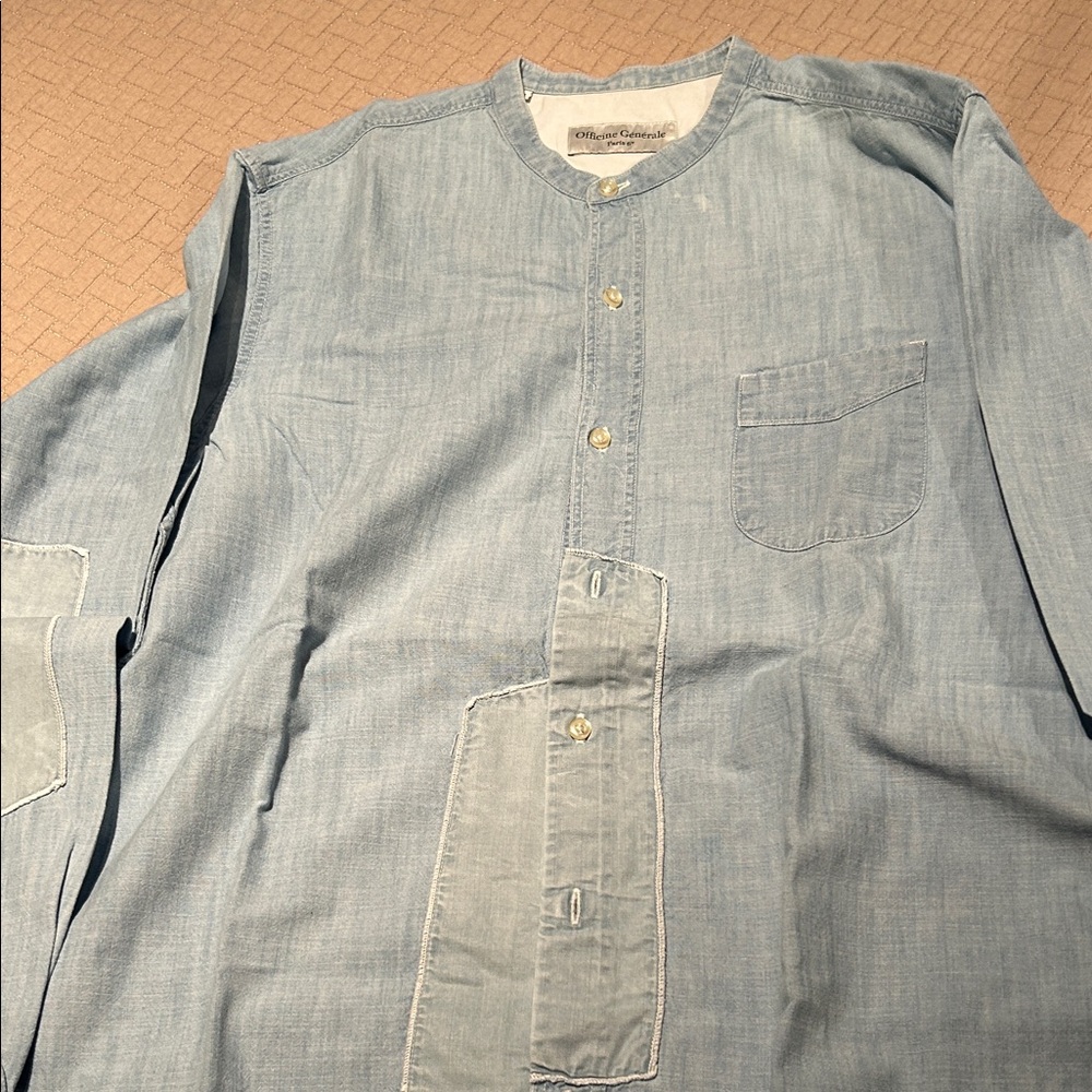 Officine Generale Light Blue Button Down Shirt